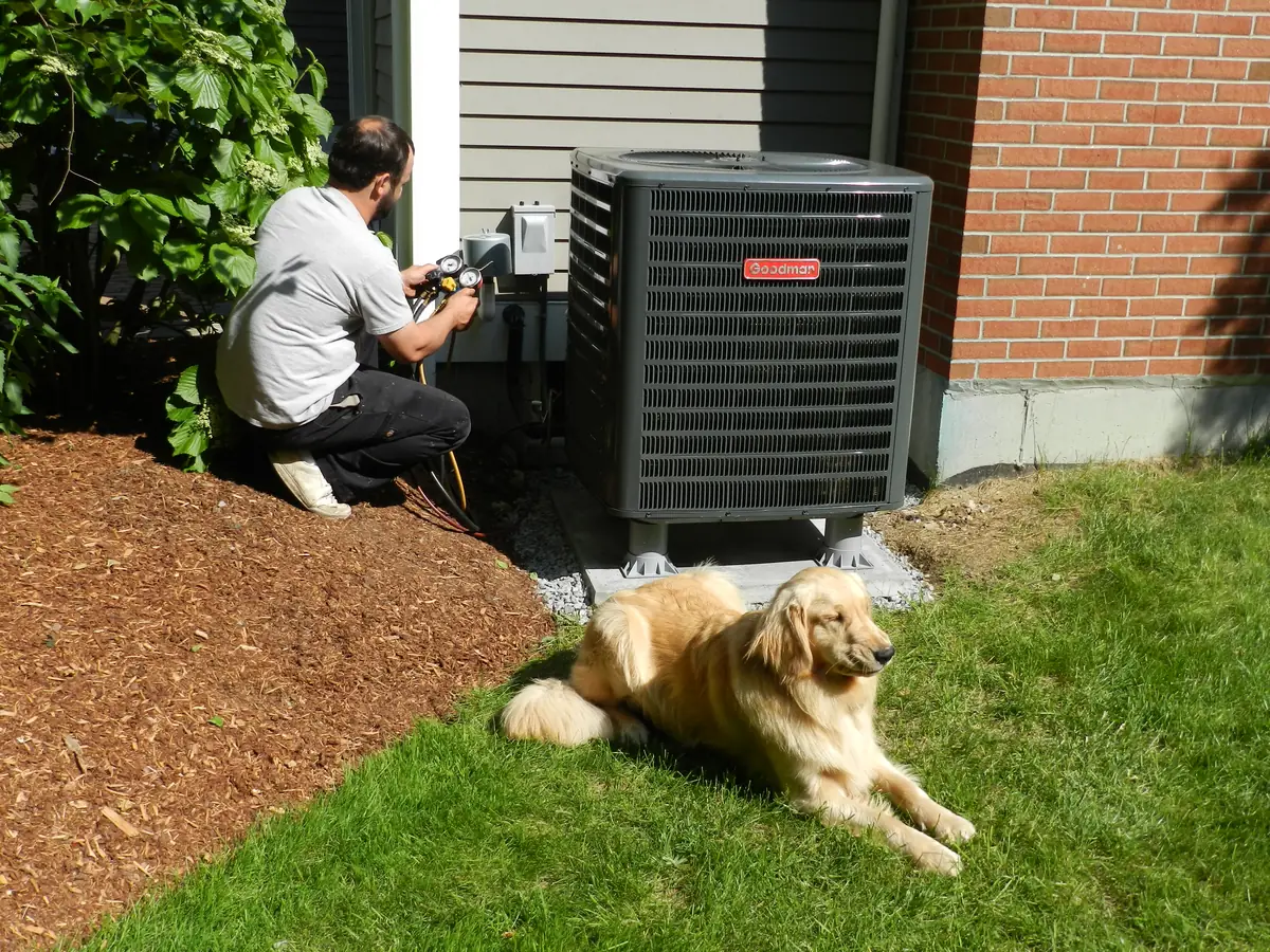 Goodman central A/C condenser tune-up service in Southern NH